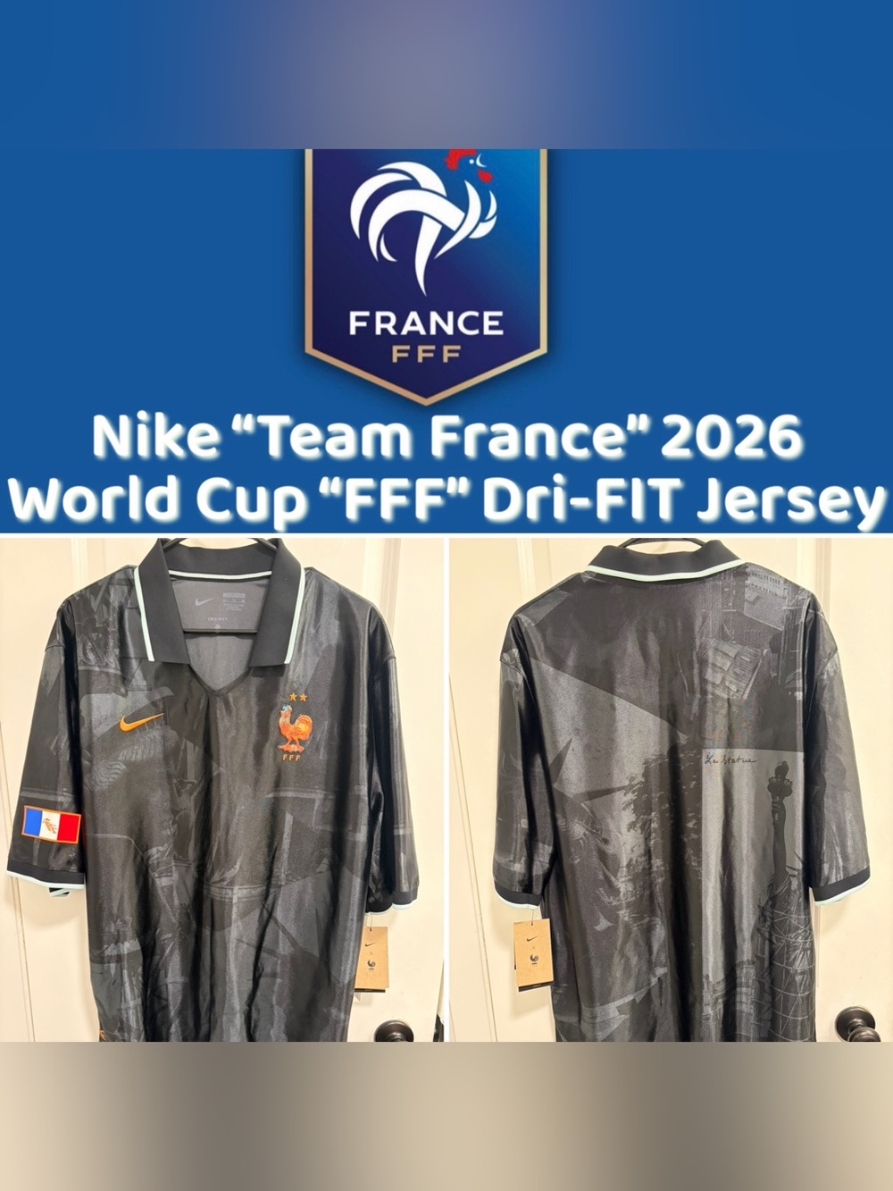 Nike Team France World Cup 2026 “FFF” DriFIT Warm up Shirt (Size: XL)  - NWT